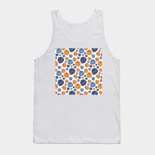 Pretty Blue & Orange Pumpkin Pattern on a White Background Tank Top